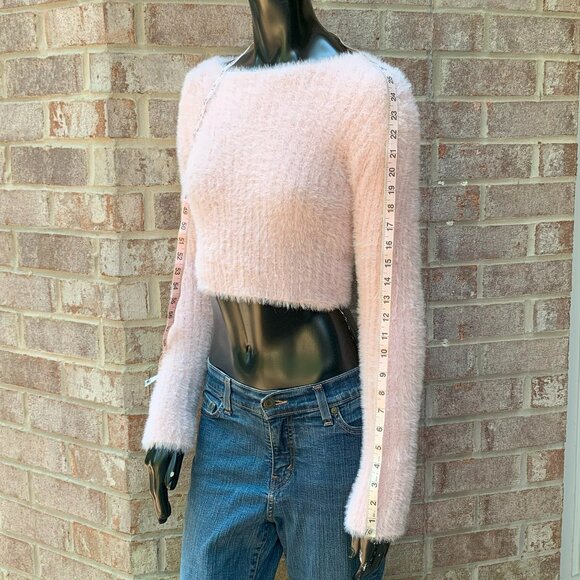 HYFVE Eyelash Cropped Long Sleeve Boatneck Sweater Sz XS - Picture 10 of 12